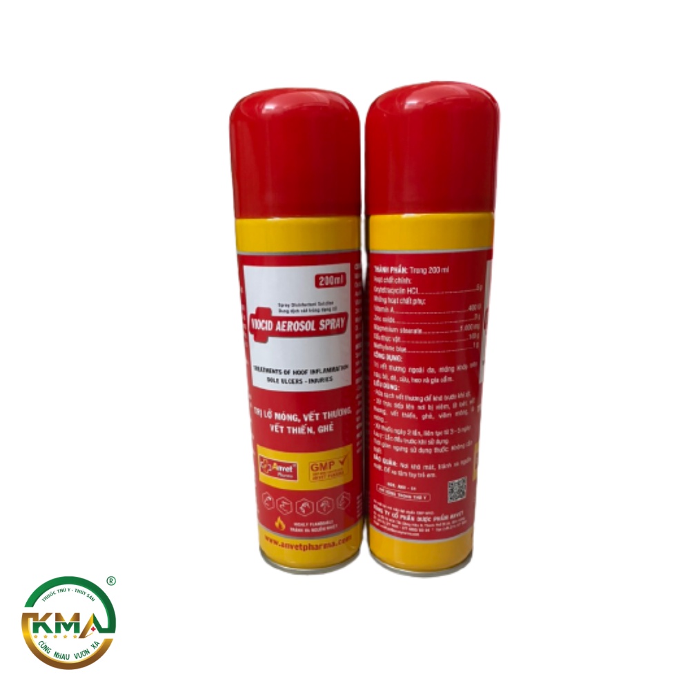 Dung dịch dạng xịt- lở móng, vết thương, ghẻ- VIOCID AEROSOL SPRAY 200ml
