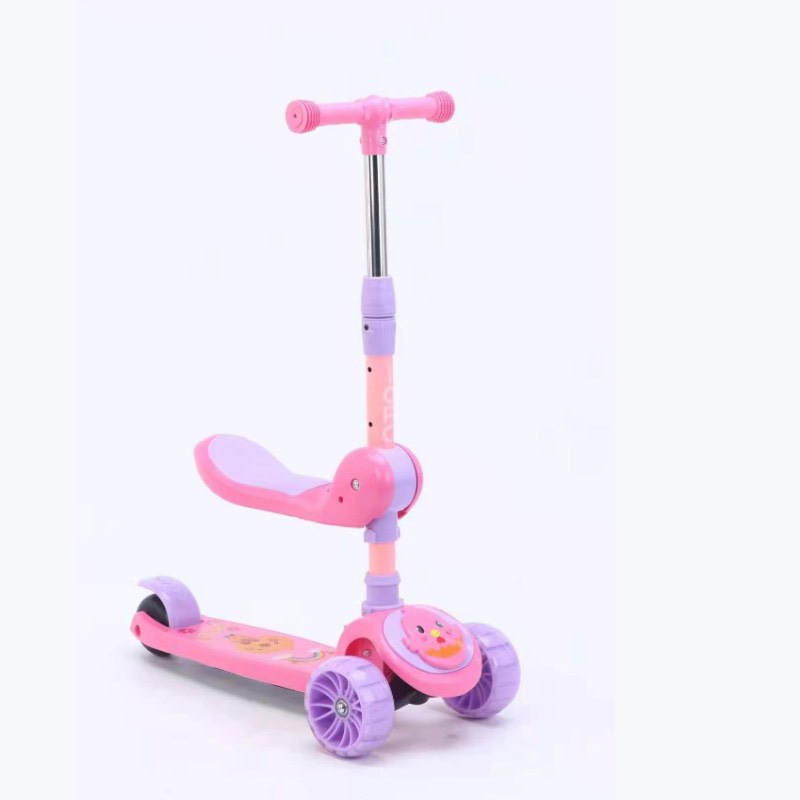 Xe trượt scooter đa năng 2 in 1 cho bé có nhạc bánh xe phát sáng - xe scooter kết hợp chòi chân thông minh