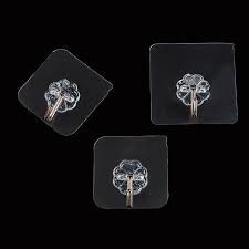 Bộ 10 móc dán tường chịu lực siêu dính treo đồ trong suốt 6x6cm Vrg11112