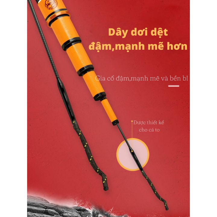Cần Câu Đài cao cấp MC JIADIAONI Phục Ma Bá Đạo , ngọn 1.7mm , bao boc bởi CacBon 8 lớp