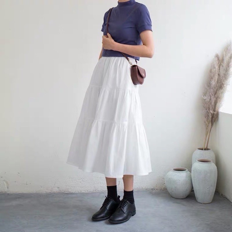 [BÁN SỈ] Chân Váy Voan Midi 3 Tầng Ulzzang Lưng Thun Siêu Dễ Thương | BigBuy360 - bigbuy360.vn