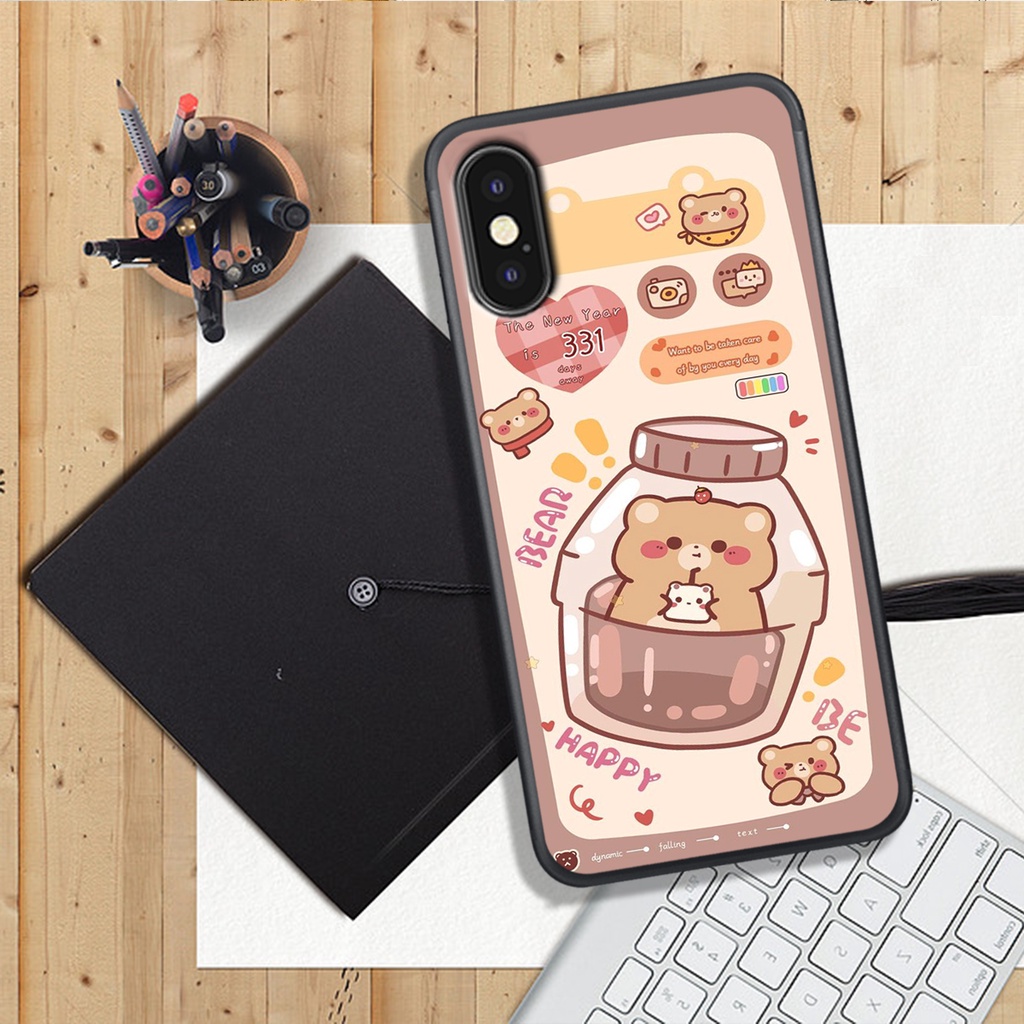 Ốp Lưng IPHONE X/XS - XR - XSMAX, In Hình Gấu Cute, màu sắc bắt mắt.