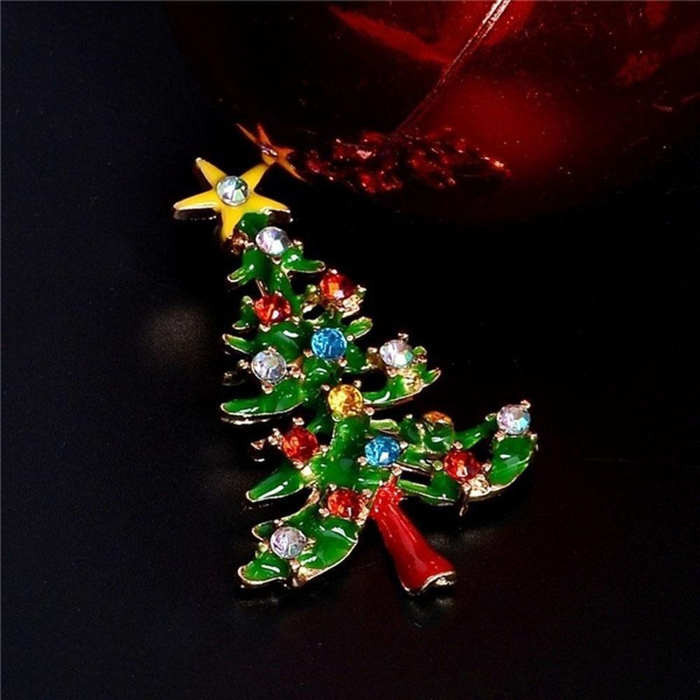 QQMALL Ghim Cài Áo Hình Cây Thông / Tuần Lộc / Ông Già Noel Dễ Thương Cho Nữ