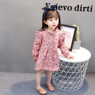 Váy hoa nhí đỏ hồng