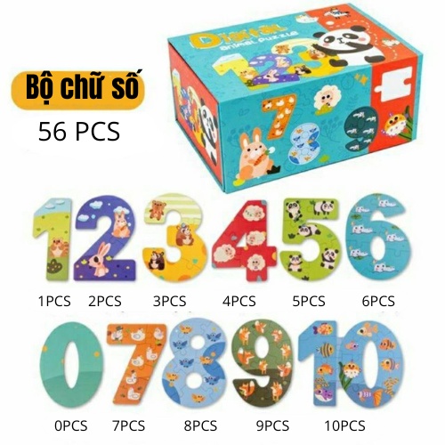 Puzzle chữ số và chữ cái tiếng Anh, Digital animal puzzle, Alphabet Animal Jigsaw,đồ chơi ghép hình chữ cái và số đếm
