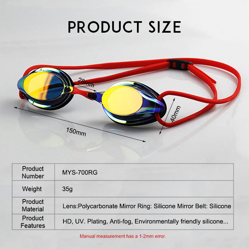 Kính Bơi Silicone Chống Sương Mù/Thấm Nước/Tia Uv Chuyên Nghiệp