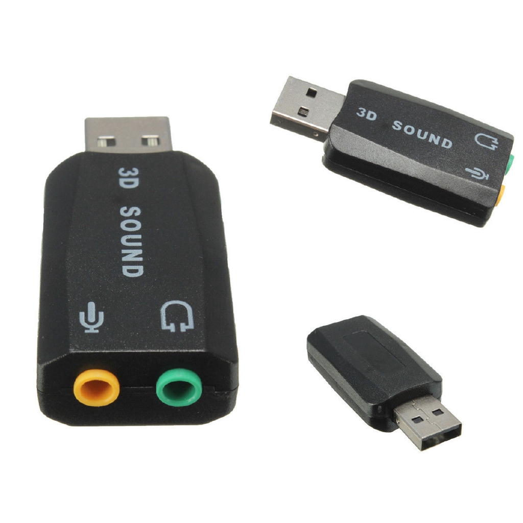 Đầu Chuyển Đổi Thẻ Âm Thanh 3d Usb 2.0 Sang 3.5mm Cho Tai Nghe / Mic 5.1