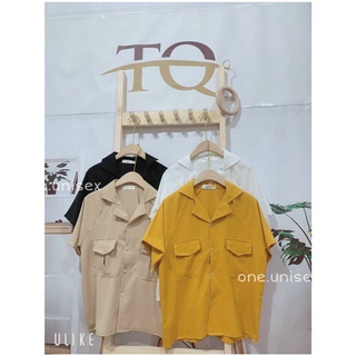 Áo sơ mi nữ cổ vest dáng xuông chất đũi lụa