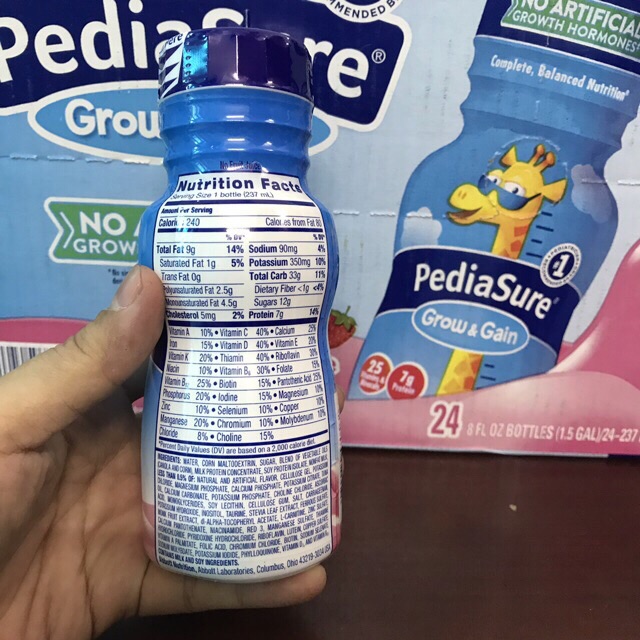 Sữa nước PediaSure vị dâu/socola/vani 237ml Mỹ Date 2022