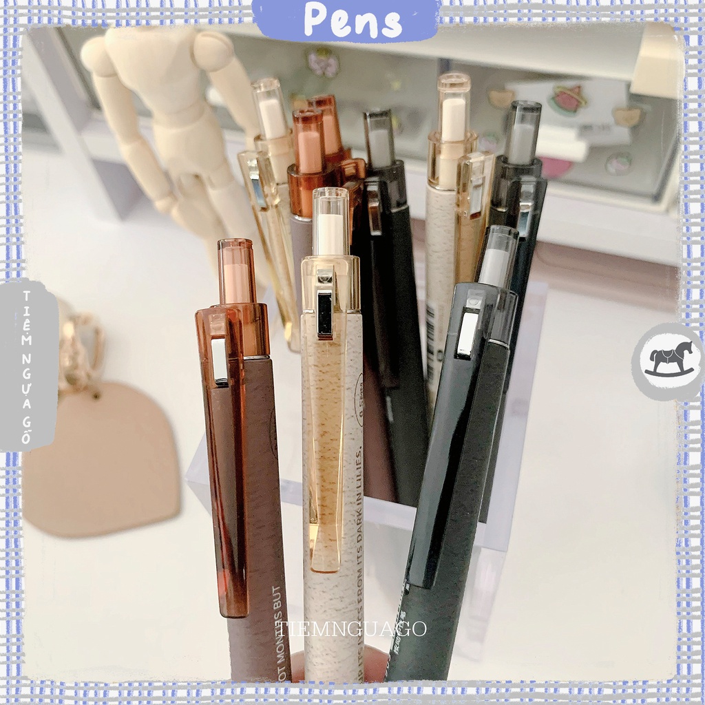 Bút gel đen Domi vintage ngòi 0.5 - Tiệm Ngựa Gỗ