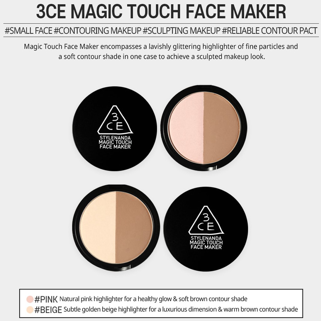 [Mã FMCGM50 - 8% đơn 250K] Phấn Tạo Khối 3ce Magic Touch Face Maker Cao Cấp 11g