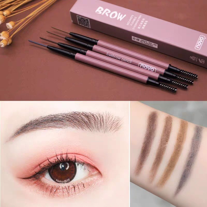 Chì Mày 2 Đầu Nét Mảnh NOVO Simplicty Flexible Eyebrow Pen Nội Địa Trung
