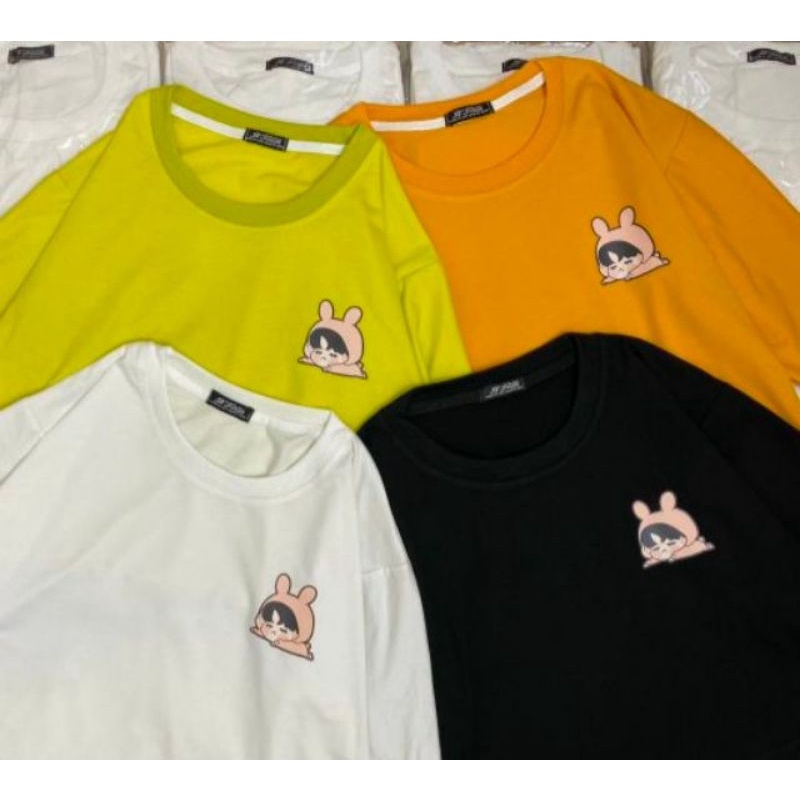 Áo thun % hình thật tay lỡ Unisex má hồng