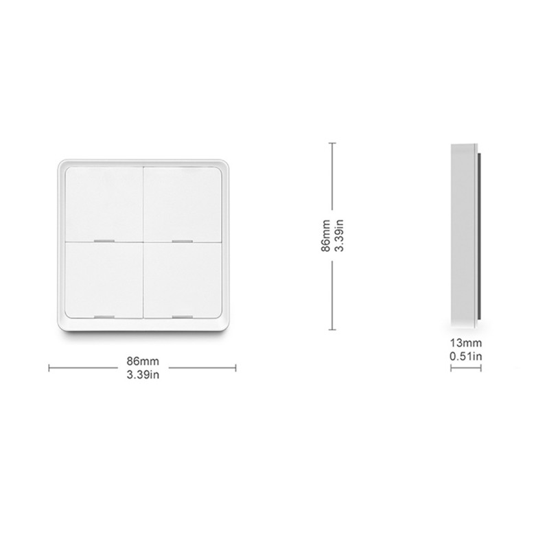Công Tắc Ngữ Cảnh 4 Nút Zigbee 3.0 Tuya Dùng Pin ZSC04  Zigbee2MQTT ZHA Hass