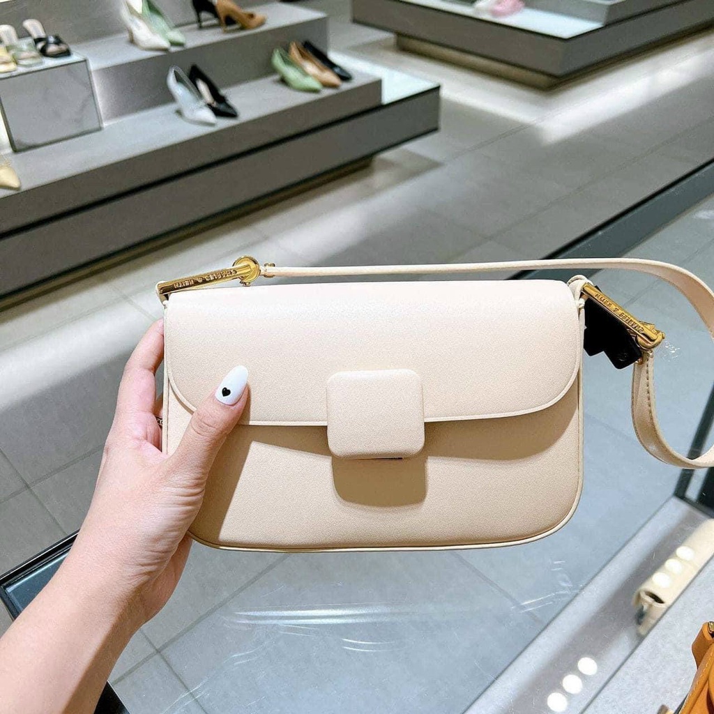 túi kẹp nách + đeo chéo nữ CK2-20270818 trắng kem hàng auth tuồn