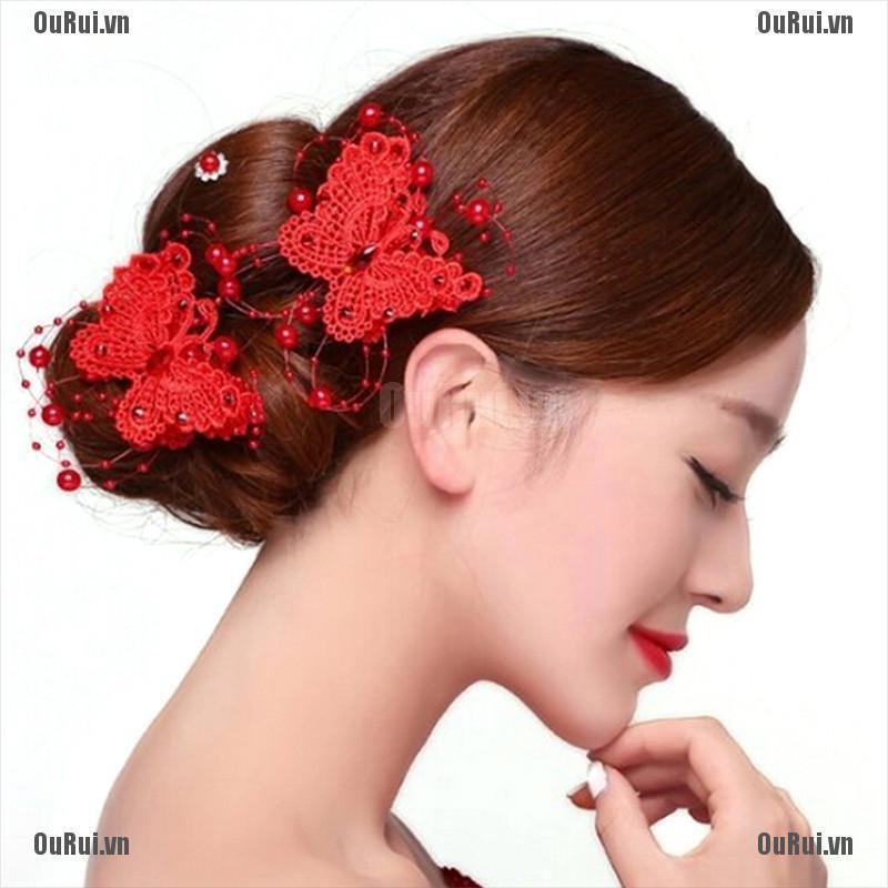 Kẹp Tóc Giả Đính Ngọc Trai Sang Trọng Cho Cô Dâu