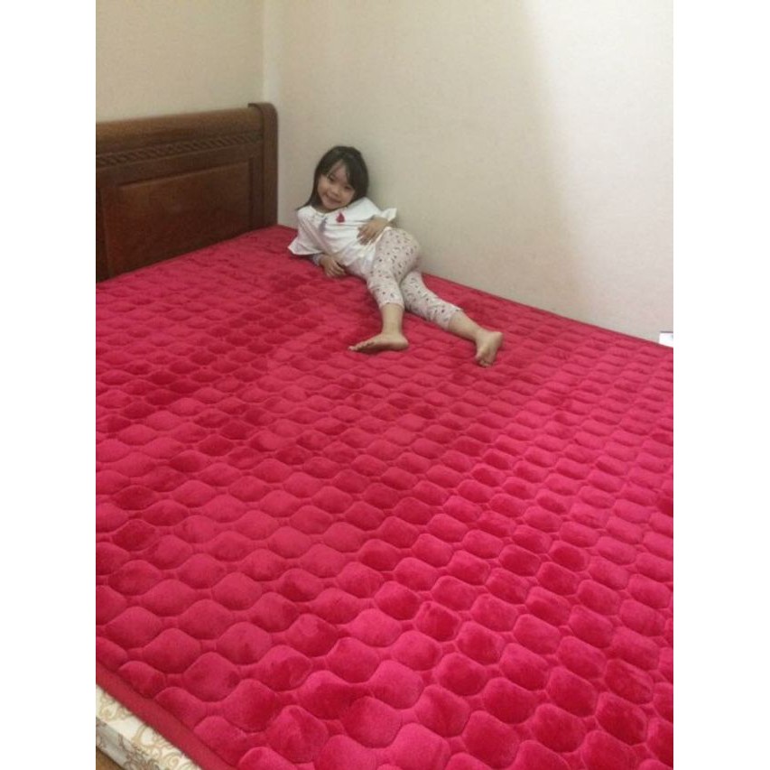 Thảm nhung siêu nhẹ siêu ấm trải giường, trải sàn 3 lớp