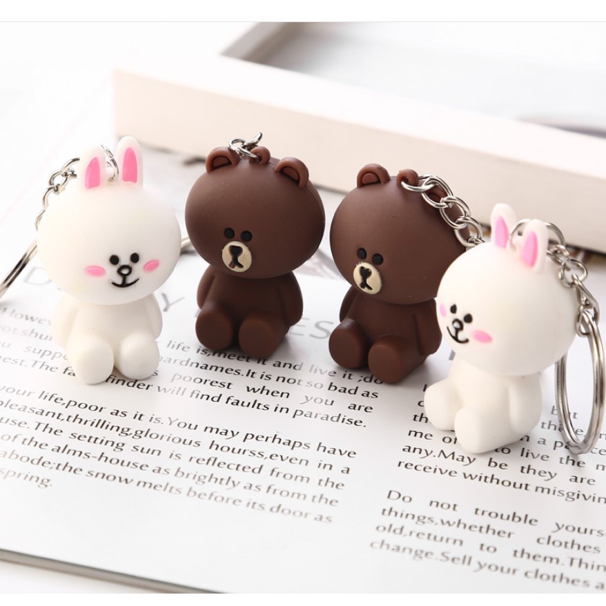 Móc khóa thỏ Cony và gấu Brown