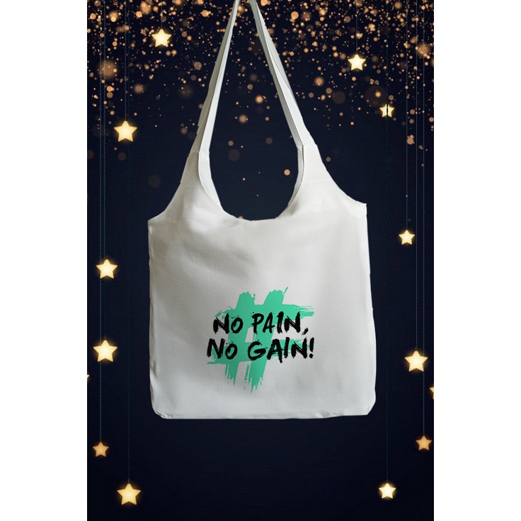 Túi  tote BẦU canvas đi học giá rẻ họa tiết chữ có dây kéo và túi con