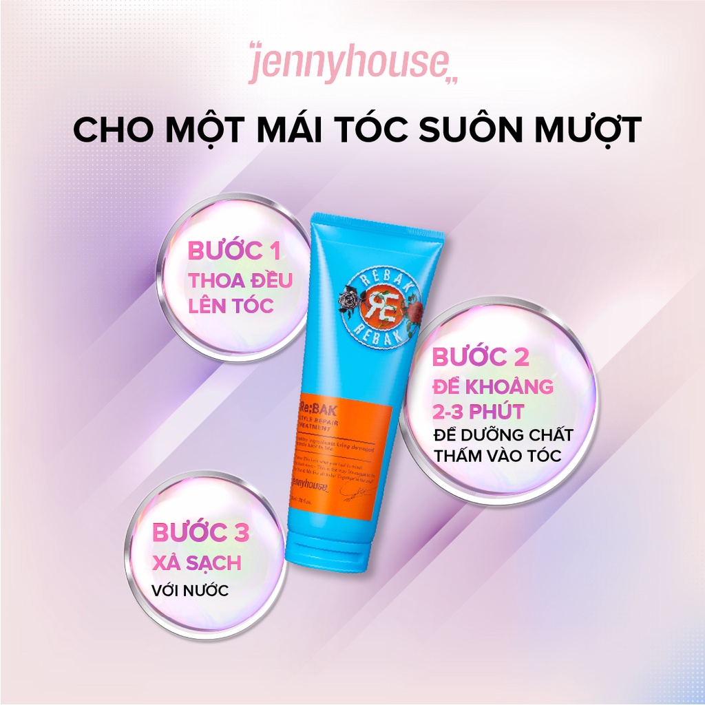 [Mã BMINC50 giảm 10% đơn 99K] Dầu Xả JENNY HOUSE Healthy Re:Bak Style Repair 100ml/230ml Dưỡng Tóc Khô Xơ Rối