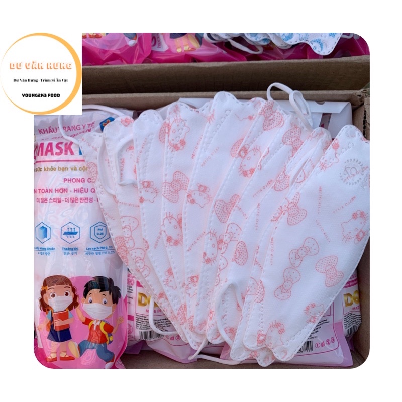 Khẩu trang 4D cho bé bịch 10 cái tiêu chuẩn KF94 / Landmask