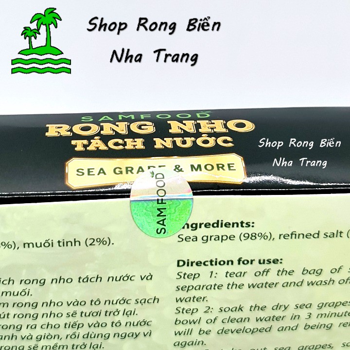 Rong nho tách nước Sam Food hộp 200g gồm 5 gói 40g