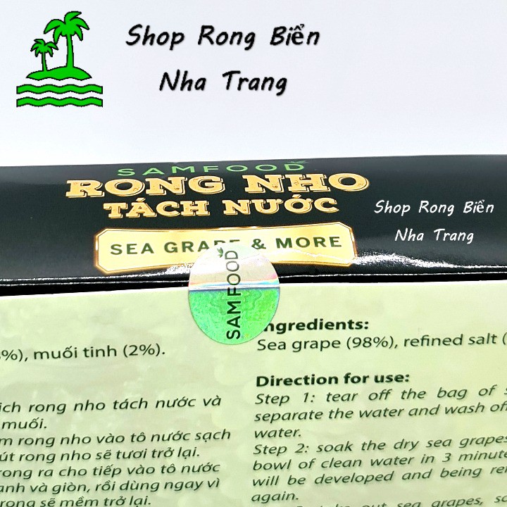 Rong nho tách nước Sam Food hộp 200g gồm 5 gói 40g - Tặng 1 gói nước sốt mè rang Kewpie 15ml