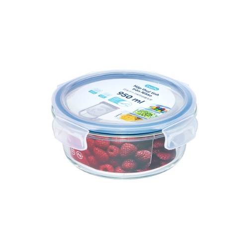 Hộp thủy tinh đựng thực phẩm Inochi - Dạng Tròn - Chịu Nhiệt - Size 950ml