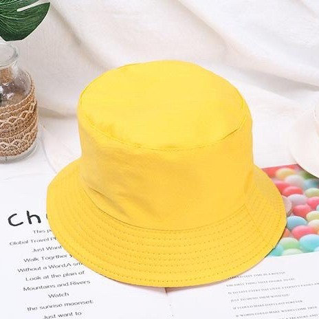 Mũ buket trơn cho bé màu vàng từ 2 đến 6 tuổi