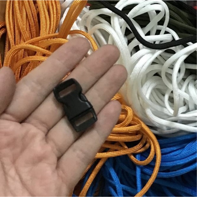 Dây paracord 5m 7 lõi 4mm (vòng tay sinh tồn) và khoá nhựa làm vòng