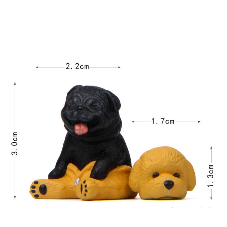KHO-HN * Mô hình Bulldog giả trang làm chó bông dễ thương cho các bạn trang trí tiểu cảnh, móc khóa, DIY