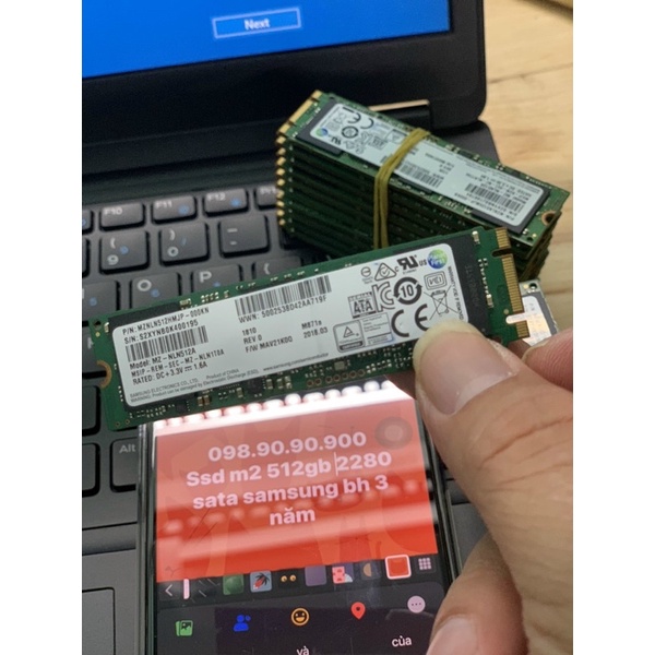 ổ cứng ssd m2 2280 sata samsung 512gb pm871a tháo máy bảo hành 3 năm có win 10 uefi