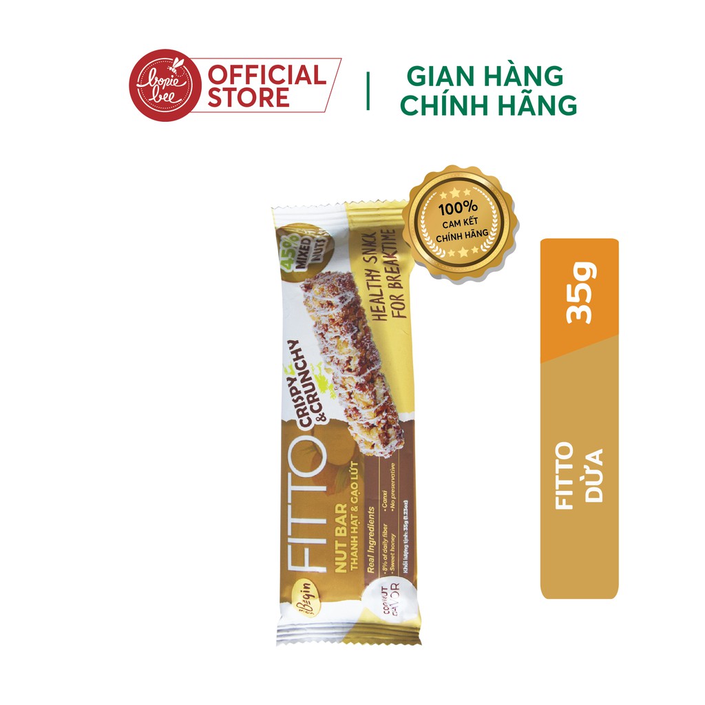 [BÁNH ĂN KIÊNG GIẢM CÂN] THANH FITTO Coconut Bar 35g Ngũ Cốc Dinh Dưỡng Gạo Lứt  Và Các Loại Hạt Điều Đậu Phộng Mè