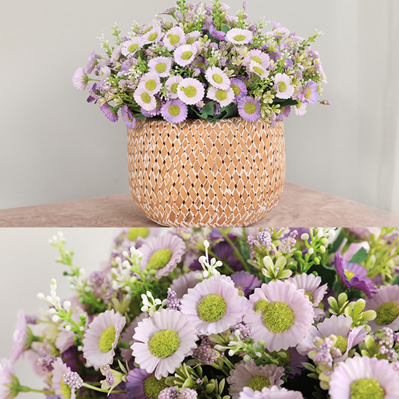 Bó 24 Hoa Cúc Giả Nhiều Màu Trang Trí Nhà Cửa