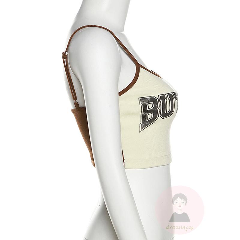 Áo Hai Dây In Chữ Thời Trang Nữ Tính