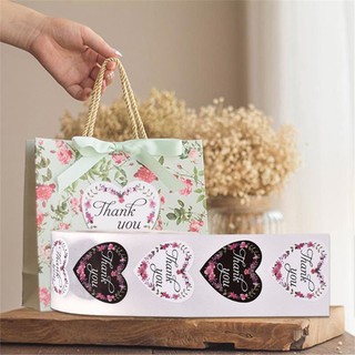 Cuộn 500 Tem dán Thank you - Mẫu tim ❤️ siêu đáng yêu