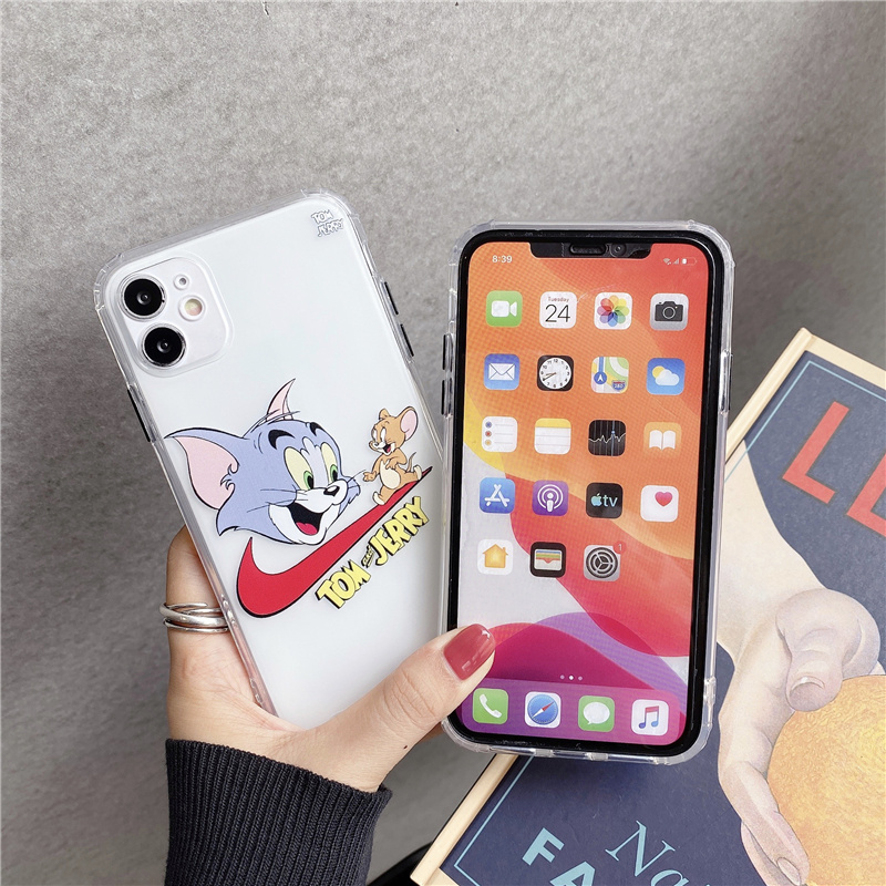 iphone case iphone 11 pro 11promax iphone 7 8 plus iphone x xr xsmax Cartoon cat and mouse translucent phone case