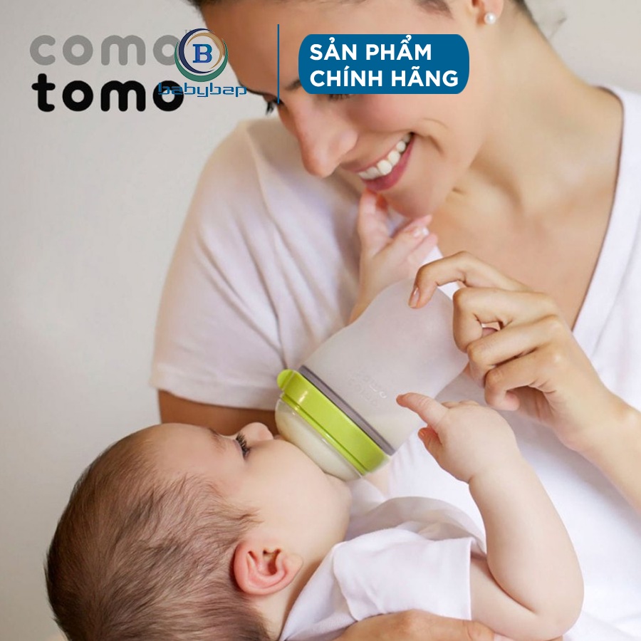 Bộ Hai Bình Silicone Comotomo 250ml Mềm Mại, Trơn Mịn