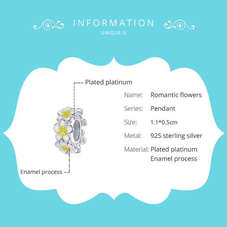 Mặt Vòng Tay Bamoer BSC447 Từ Bạc Thật 925 Hình Bông Hoa Lãng n DIY