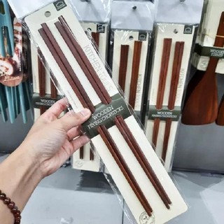 Set 2 đôi đũa nấu bếp bằng gỗ rose wood lock&lock 33cm f00093