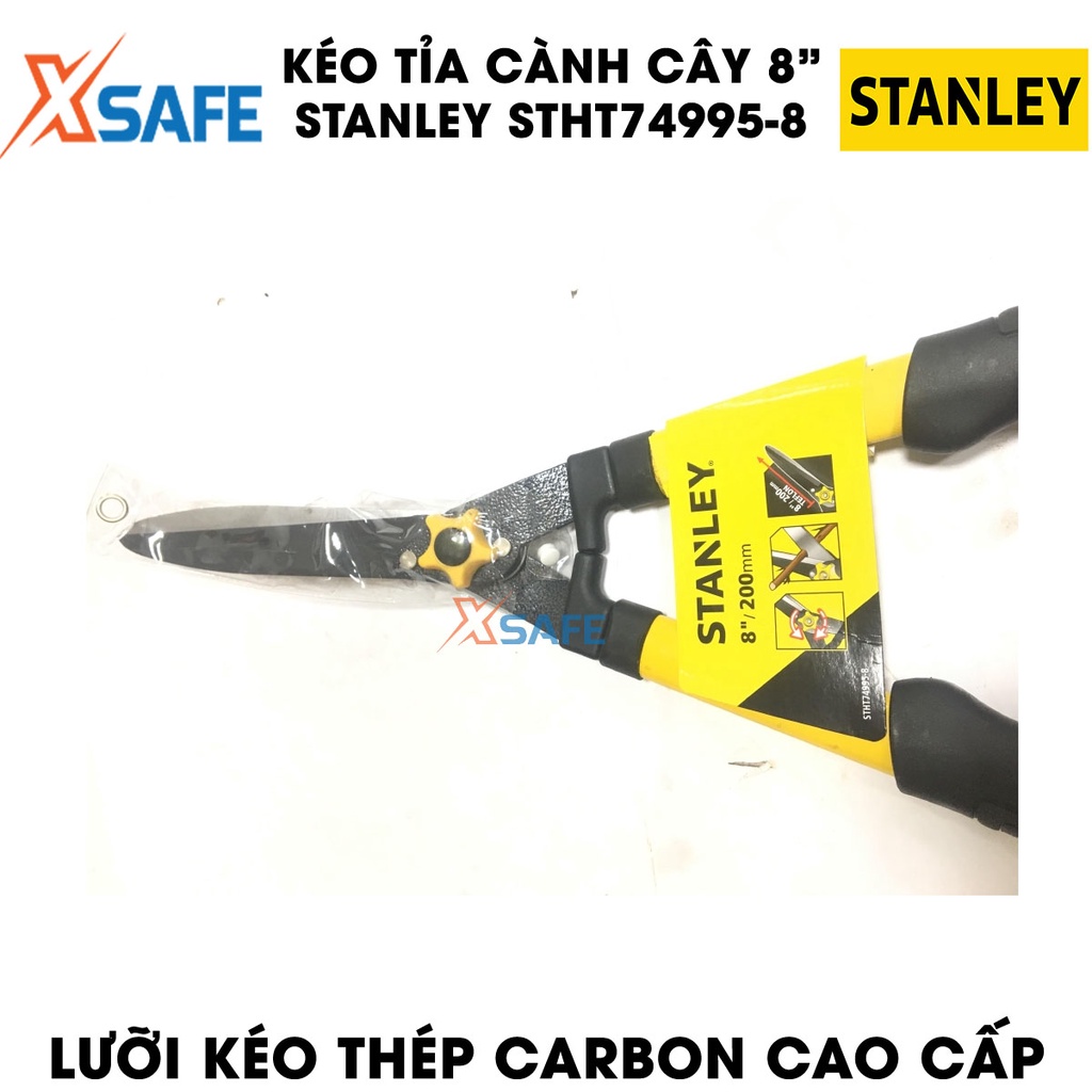 Kéo tỉa cành cây STANLEY STHT74995-8 200mm Kéo cắt tỉa tay cầm bọc nhựa êm ái, lưỡi kéo thép Carbon bén, cứng cáp