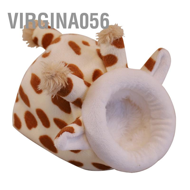 Virgina056 Giường Hamster Ấm áp Mềm mại Hình dạng Động vật Dễ thương Dày dặn Ngôi nhà Nhỏ dành cho Thú cưng Mùa đông Đường lượn Gấu vàng