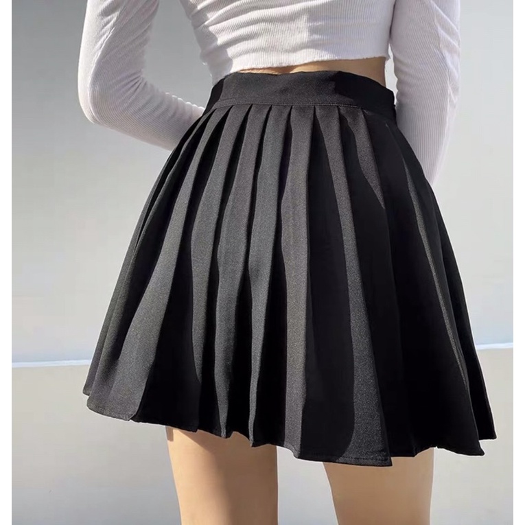 Chân váy xếp ly phong cách âu mỹ❤GIẢM 30%❤️Chân váy tennis trắng đen trơn ngắn nữ họa tiết thêu | BigBuy360 - bigbuy360.vn