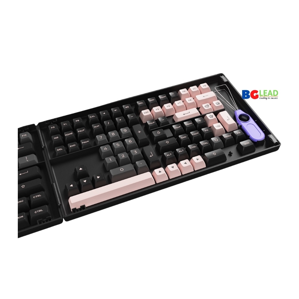 [Chính hãng] Bộ keycaps bàn phím cơ AKKO Keycap set - Black Pink (PBT Double-Shot Cherry|ASA profile) - Mai Hoàng PP