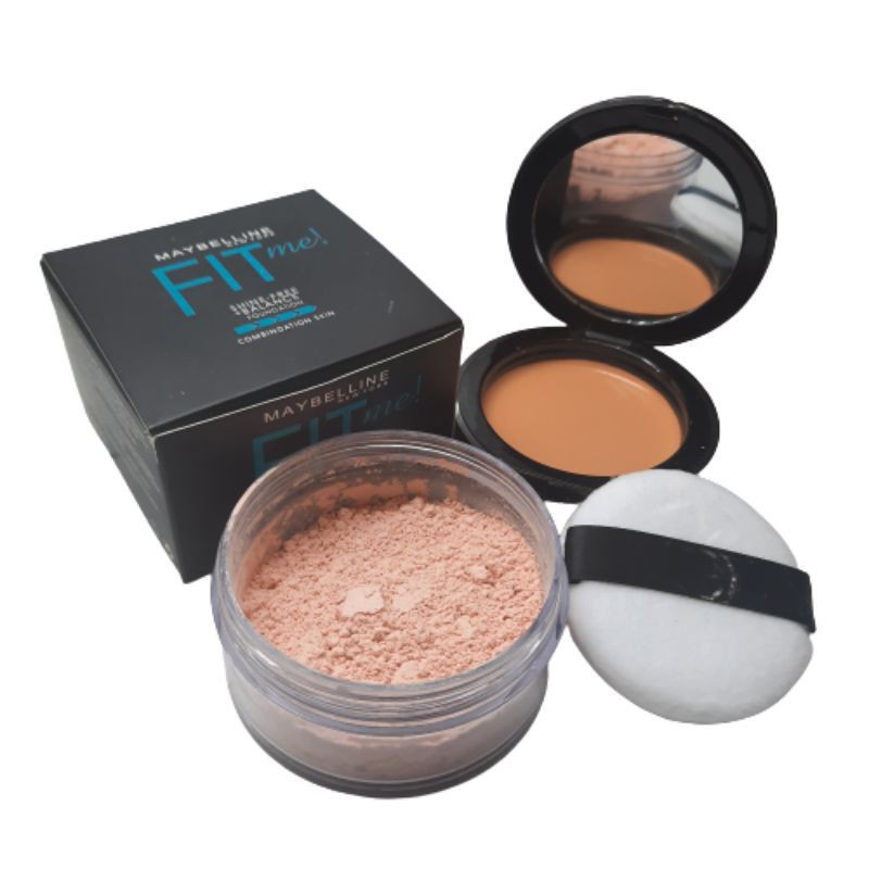 (Hàng Mới Về) Phấn Phủ Dạng Bột Maybelline Fit Me 2 Trong 1 + Kem Nền