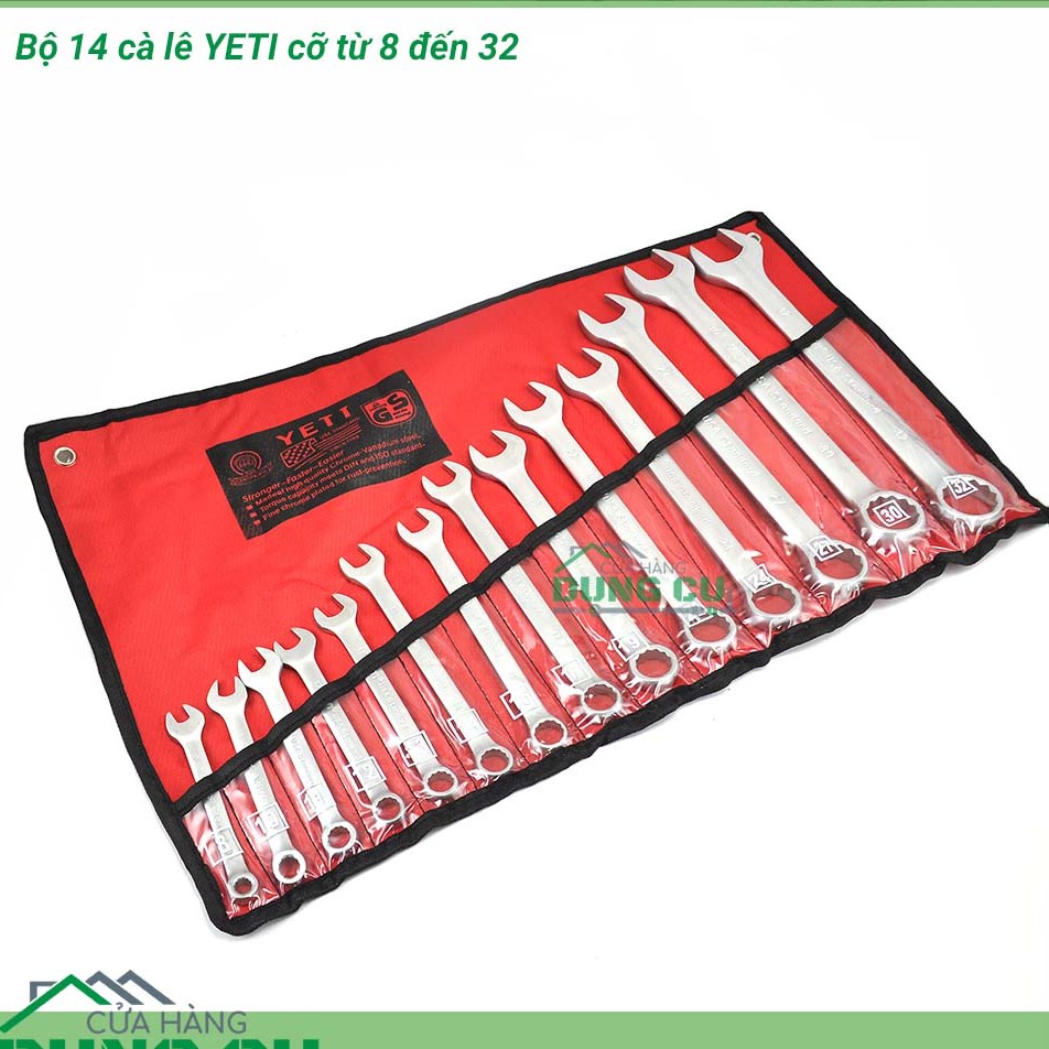 Bộ cờ lê vòng miệng YETI 14 chi tiết 8-32