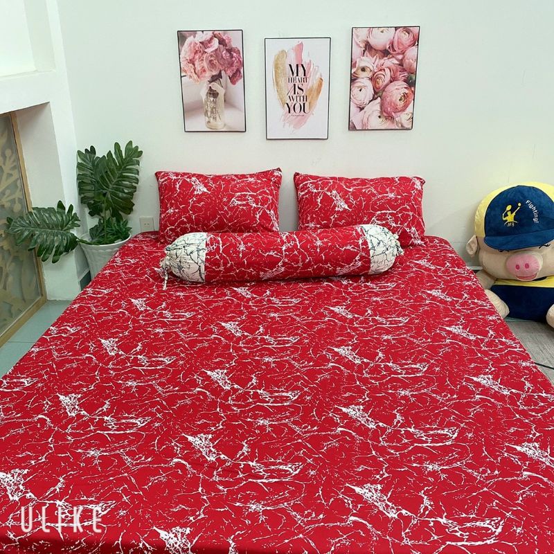 BỘ 4 DRAP GA THUN LANH HÀN  VÂN ĐÁ MỀM MƯỚT SANG CHẢNH COOL NGẦU