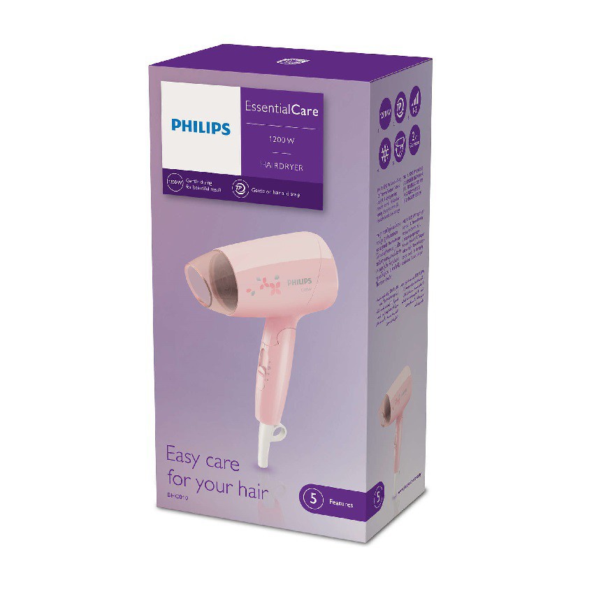 Máy sấy tóc du lịch Philips BHC010 1200W, hàng chính hãng phân phối