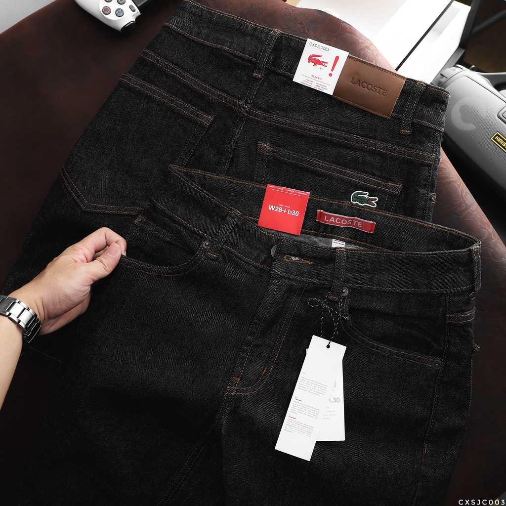 Quần short jean LCT, quần lửng jean nam form slim fit tôn dáng LC003
