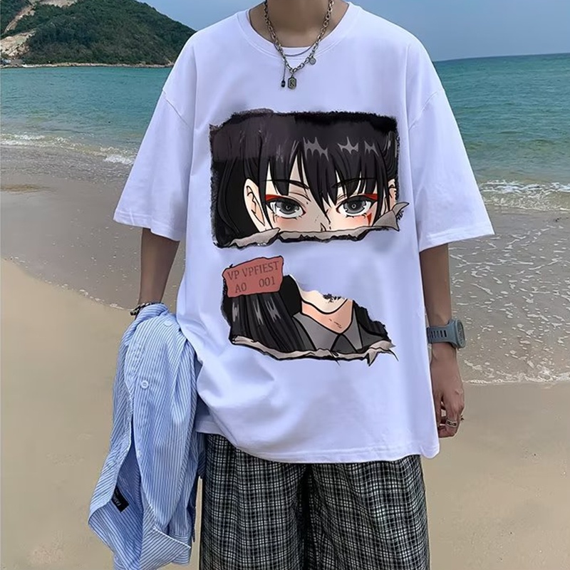 Áo Thun Nam Ngắn Tay Dáng Rộng In Hình Kiểu Nghệ Thuật Size M-3XL Thời Trang Mùa Hè